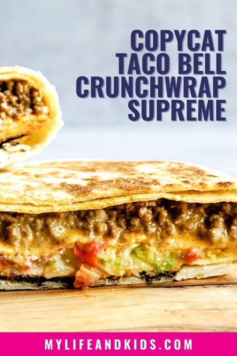 Taco Bell Recipe, Crunchwrap Supreme Recipe, Taco Bell Crunchwrap Supreme, Taco Bell Crunchwrap, Copycat Taco Bell, Taco Bell Recipes, Crunchwrap Supreme, Simple Dinner, Favorite Meals