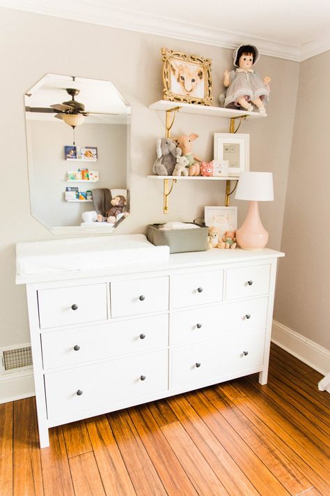 Ikea Hemnes Dresser, Hemnes Dresser, Baby Rock, Nursery Reveal, Small Nurseries, Diy Wand, Ikea Hemnes, Baby Sleep Problems, Neutral Nursery