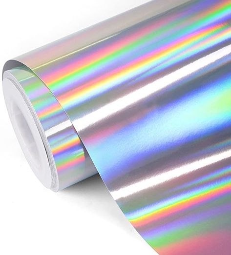 Amazon.com: TECKWRAP Glossy Rainbow Holographic Silver Chrome Vinyl 1ftx5ft Bike Garage, Holographic Paper, Wedding Hangers Personalized, Custom Clothing Labels, Rainbow Holographic, Unicorn And Glitter, Window Color, Gold Stickers, Baby Shower Stickers