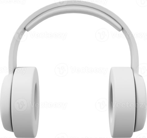 Headphone Png, Headphones Png, Aesthetic Headphones, Wearing Headphones, Wearing Headphone, White Png, Png Aesthetic, Png Icons, Background 3d