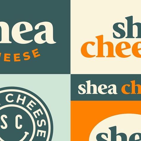 FCS Studio on Instagram: "Top level look at the brand identity we did for @shea_cheese_phx – A dedicated, cut to order, cheese shop in Phoenix, AZ specializing in American artisan cheese and gifts. A great client to collaborate with and a fun logo to create! ___ #logo #logos #logodesign #brand #logodesigner #branding #type #typography #brandidentitydesign #design #graphicdesign #designer #logoinspirations #logoinspiration #brandidentity #cheese #phoeinx" Cheese Logo Design, Cheese Branding, Cheese Logo, Cheese Store, Cheese Design, Cheese Packaging, Shelves Decor, Cheese Brands, Fun Logo