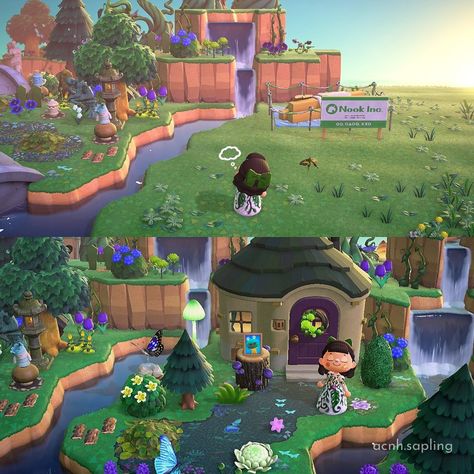 Acnh Fairytale, House Animal Crossing, Flowers Guide, Dark Fairycore, Goth Fairy, Acnh Ideas, Flower Guide, New Animal Crossing, Firefly