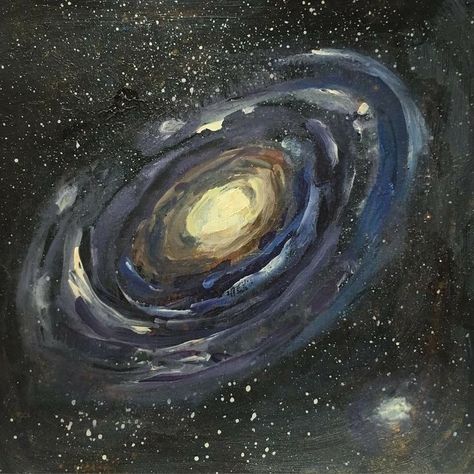 Black Hole, Night Sky, Oil Painting, Stars, Black