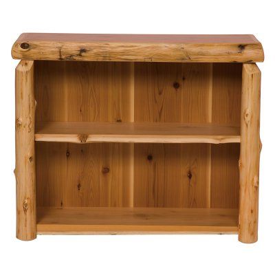 Fireside Lodge Cedar Log Style 2 Shelf Bookcase - 17010 Log Bookshelf, Lodge Furniture, Cedar Stain, Northern White Cedar, Cedar Furniture, Bookcases For Sale, Black Forest Decor, Cedar Log, Small Bookshelf