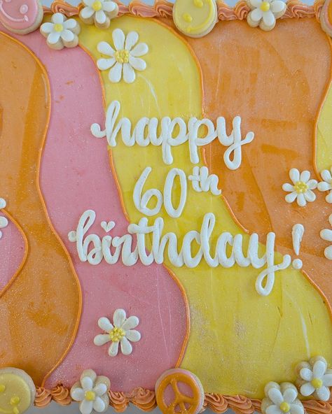 Happy 60th Birthday to my mom! She had a big party last weekend and I made her this big 60's themed cake & cookies to match. Now she's in PEI on vacation living her best life getting a fancy dinner made by Chef Michael Smith for her actual birthday #lifegoals 🎂🥳 . . . #happybirthdaymom #happybirthday #birthdaycake #birthdaycookies #1964 #60thbirthday #buttercreamcakes #buttercreamcake #buttercream #milkandcookies #milkandcookiesbakeshop Groovy Sheet Cake, Chef Michael Smith, 1964 Birthday, Happy 60th Birthday, Michael Smith, To My Mom, Milk N Cookies, Happy Birthday Mom, Fancy Dinner