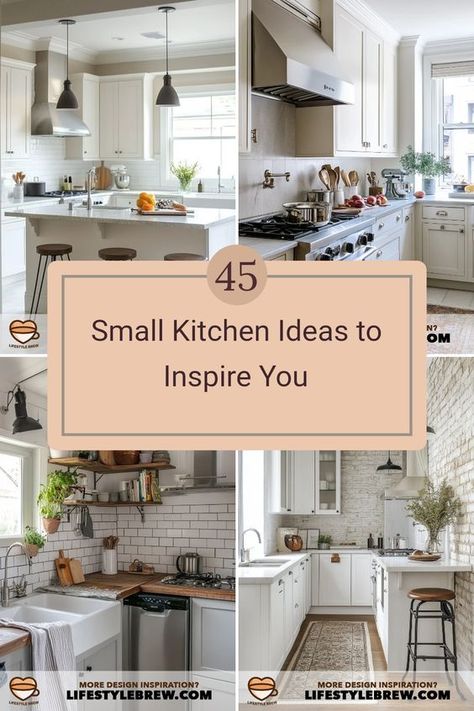 Looking for ways to give your small kitchen a fresh look? Check out these 45 creative and functional small kitchen decorating ideas! Whether you're after simple color changes, space-saving solutions, or clever layouts, these tips will help you make the most of your kitchen. From aesthetic designs to practical organization hacks, our inspiration guide is packed with ways to turn your petite kitchen into a beautiful and organized space you’ll love Small Open Floor Plan Kitchen, Small Narrow Kitchen, Small House Kitchen Ideas, Small Galley Kitchen Remodel, Small Kitchen Decorating Ideas, Small Kitchen Ideas Layout, Small Kitchen Inspiration, Stylish Small Kitchen, Small Open Kitchens