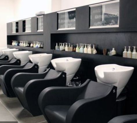 Salon Shampoo Area, Hair Salon Design, Hair Salon Interior, Salon Shampoo, Salon Suites Decor, Barbershop Design, Shampoo Bowl, Hair Salon Decor, Beauty Salon Design