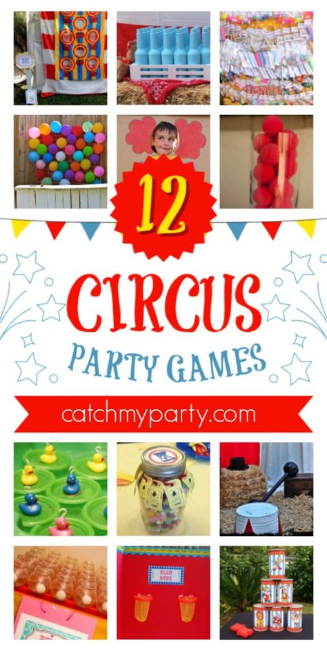 Circus and carnival parties are so popular on our site. If you're looking for circus carnival party game ideas here are some of our favorites! Circus Party Games, Carnival Birthday Party Games, Carnival Party Games, Diy Carnival Games, Party Game Ideas, Carnival Games For Kids, Carnival Parties, Carnival Birthday Party Theme, Circus Carnival Party