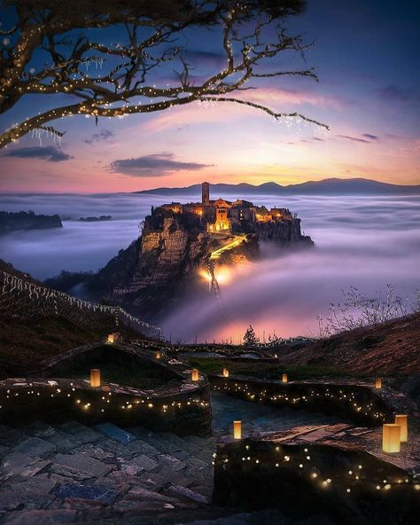 Italy • Travel • Passion on Instagram: “▪ Civita di Bagnoregio is a hilltop village in central Italy. It’s accessed via a pedestrian bridge from the nearby ticket office in…” Greek Travel, Italy Map, Italy Travel Guide, Pedestrian Bridge, Southern Europe, World Images, Visit Italy, Wonderful Places, Italy Travel