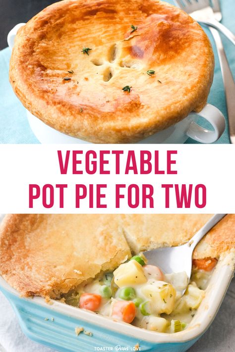 Veggie Pot Pie With Biscuits, Individual Casserole Recipes, Small Casserole Recipes, Small Casserole Recipes For Two, Easy Vegetable Pot Pie, Pot Pie For Two, Vegetable Pot Pie Recipe, Vegetarian Pot Pie Recipe, Veggie Pot Pie Recipe