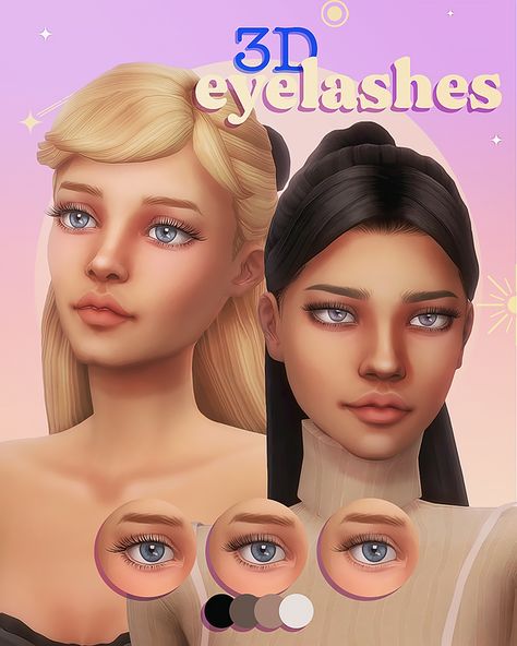 3D eyelashes ☆*:｡Part 1 | Miiko on Patreon Mods Sims 4, Sims 4 Cc Eyes, Sims 4 Traits, The Sims 4 Skin, Makeup Cc, The Sims 4 Packs, Sims 4 Cc Makeup, Sims 4 Mm Cc, Sims 4 Cc Skin