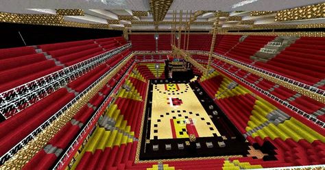 Minecraft basketball arena Minecraft Basketball Hoop, Basketball Arena, Minecraft Blueprints, Minecraft Buildings, Basketball Hoop, Minecraft, Basketball, Architecture, Building