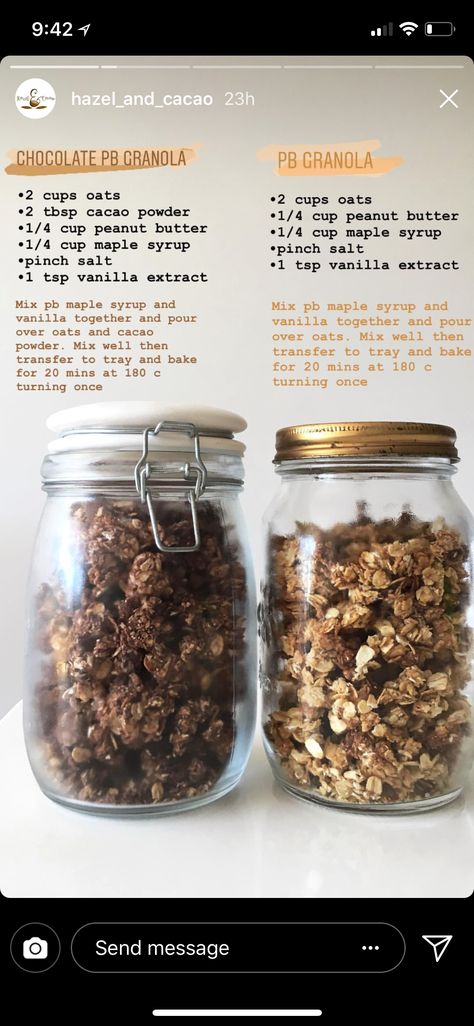 PRINTED Granola Recipe, Makanan Diet, Healthy Sweets Recipes, Granola Recipes, Granola Girl, Healthy Sweets, Healthy Meal Prep, Healthy Snacks Recipes, Healthy Treats