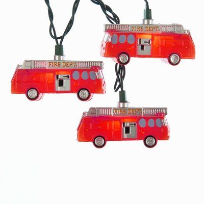 Kurt Adler Fire Truck 10 Light String Lights Green String Lights, Truck Light, Novelty Lights, Light String, Kurt Adler, Novelty Lighting, Truck Design, Retirement Party, Outdoor Light