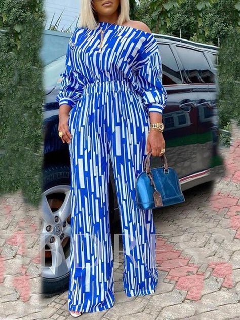 Loose Playsuit, Fashion Forward Outfits, 2piece Outfits, Fashion Traditional, Striped Two Piece, Long Sleeve Striped Top, Top And Pants Set, African Clothing Styles, Latest African Fashion Dresses