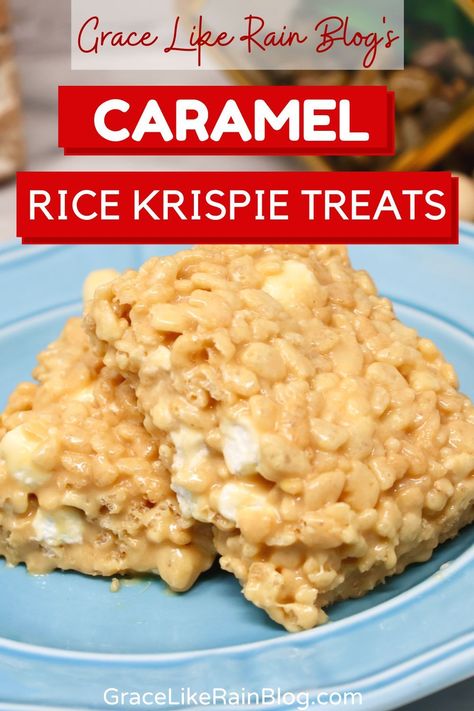 These Caramel Rice Krispie Treats are the perfect way to indulge your sweet tooth. A classic combination of crunchy Rice Krispies and ooey, gooey caramel, these treats are easy to make and sure to be a hit with kids and adults alike. With just a few simple ingredients, you'll have a delicious treat in no time. Caramel Rice Krispie Treats Condensed Milk, Caramel Chocolate Rice Krispie Treats, Rice Krispie Treats With Carmel In The Middle, Caramel Cheesecake Dip, Caramel Rice Krispie Treats, Crunchy Rice, Reese’s Cereal Rice Krispie Treats, Halloween Rice Krispie Treats, Kellogg’s Rice Crispy Treats Recipe