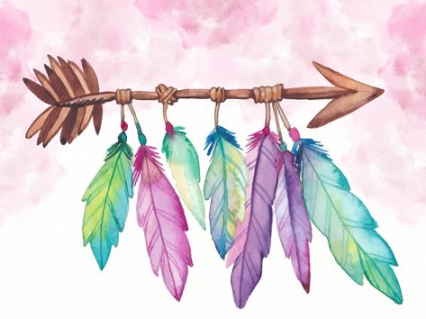 Feathers Watercolor, Boho Background, Dreamcatcher Wallpaper, Dream Catcher Art, Art Hippie, Makeup Eyes, Feather Art, Watercolor Images, Colorful Feathers