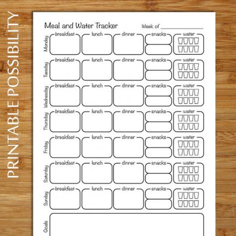 Food Log - Weekly Food Tracking Page - 8.5 x 11 - Track meals snacks and water intake  Weekly food #dietplan Food Tracking, Healthy Food Alternatives, 21 Day Fix Meal Plan, Food Tracker, Water Tracker, 21 Day Fix Meals, Food Log, Water Intake, Food Journal