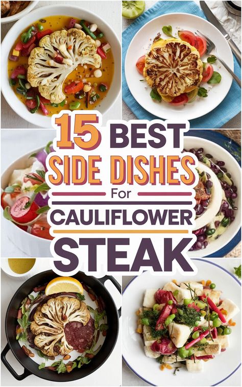 15 Mouthwatering Side Dishes to Serve With Cauliflower Steak 🥦🍴 #CauliflowerSteak #SideDishes #Delicious Cauliflower And Chickpea Curry, Cauliflower Steak, Grilled Cauliflower, Parmesan Cauliflower, Spicy Cauliflower, Spiced Cauliflower, Roasted Garlic Cauliflower, Cauliflower Dishes, Cauliflower Steaks