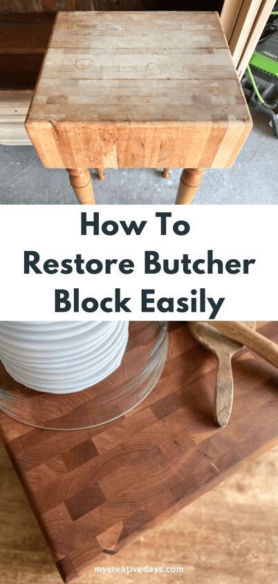 Butcher Block Restoration, Old Butcher Block Island, Refinish Butcher Block Table, Butcher Block Cart, Stained Butcher Block, Boos Butcher Block, Butcher Block Ideas, Kitchen Butcher Block, Butcher Block Kitchen Island