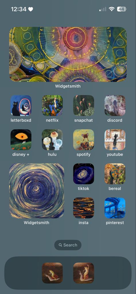 Home Screen Inspo Widgets, I Phone Aesthetic Home Screen, Colorful Phone Theme, Colorful Icons Aesthetic, Phone Wallpaper And Widgets, Phone Setup Ideas, Home Screen Theme Ideas, Home Screen Organization Ideas, Retro Homescreen