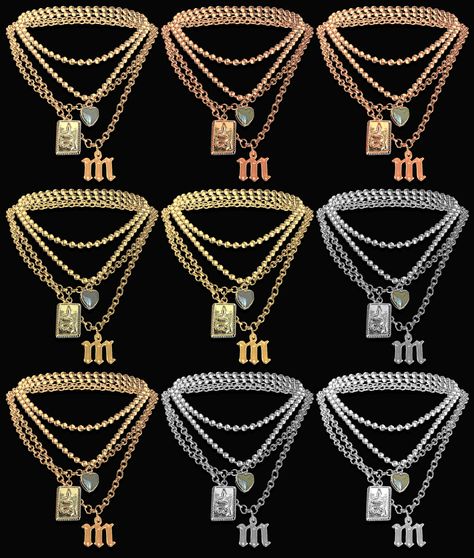 Sims 4 Diamond Chain, Sims 4 Chains, Sims 4 Chain Cc, Puddin Choker, Edgy Necklace, Sims 4 Challenges, Sims 4 Black Hair, Sims 4 Download, Free Sims 4