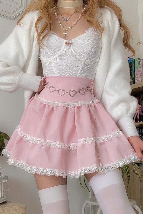 Kawaii Outfit Ideas, Coquette Girl, Kawaii Fashion Outfits, Pink Outfits, Really Cute Outfits, Kawaii Clothes, Girly Outfits, Kawaii Fashion, Aesthetic Outfits