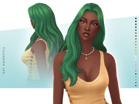 The Sims Resource - Kat Hairstyle - Style 2 Sims 4 Simcelebrity00, Kat Hairstyle, Simcelebrity00 Hair, Sims4 Ideas, Mods The Sims 4, Sims Lookbook, Sims 4 Female Cc, Ts4 Hair, Cc Packs