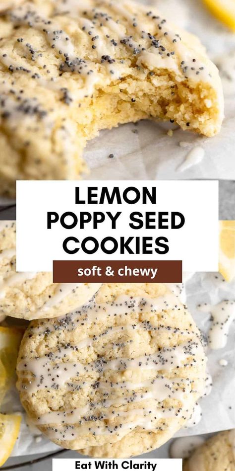 These gluten free lemon poppy seed cookies are soft, chewy and so easy to make. With a simple lemon glaze, these lemon cookies are the perfect easy dessert and can be made vegan and dairy free! These lemon cookies are delicious as is or with blueberry. Lemon Poppy Seed Cookies, Dairy Free Pasta Recipes, Poppy Seed Cookies, Best Gluten Free Cookies, Dairy Free Recipe, Seed Cookies, Spring Dessert, Grain Free Desserts, Gluten Free Cookie Recipes