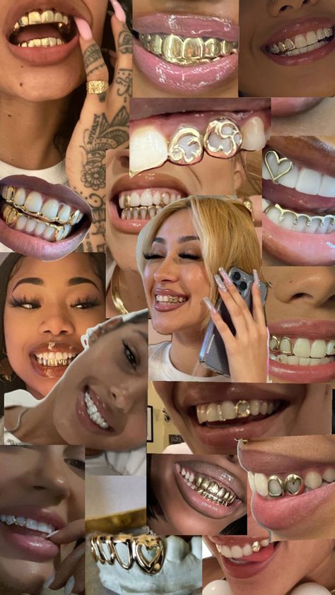 Teeth jewelry for women Grillz For Females, Girl Grillz, Bottom Grillz, Pretty Teeth, Dental Jewelry, Grillz Teeth, Dope Jewelry Accessories, Grills Teeth, Nail Jewels