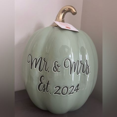 Martha Stewart Mr. & Mrs. Established In 2024 Ceramic Pumpkin Martha Stewart Holiday, Ceramic Pumpkin, Pumpkin Colors, Halloween Home Decor, Halloween House, Martha Stewart, Fall Halloween, Ceramics, Holiday Decor