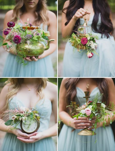 10 Unique & Creative Bridesmaid Bouquet Alternatives - Brass Antiques Bridesmaid Bouquet Alternatives, Alternative Bridesmaid, Enchanted Forest Wedding, Unique Bridesmaid, Unique Bouquet, Enchanted Wedding, Fairy Wedding, Fantasy Wedding, Disney Wedding