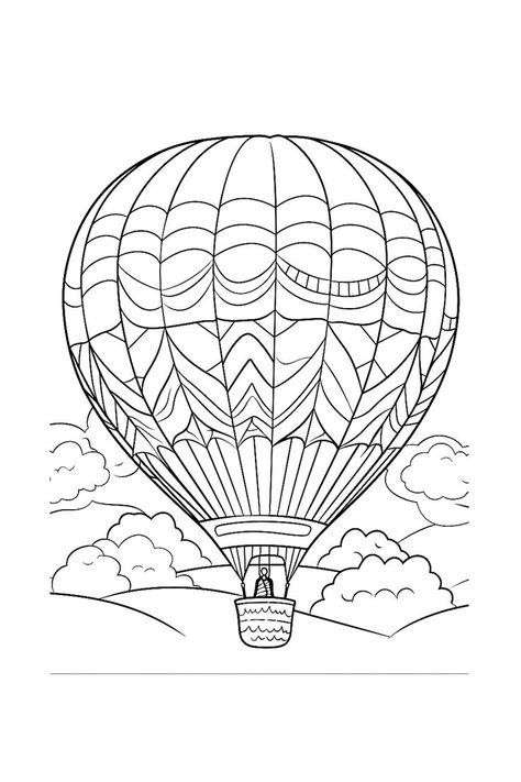 Take a trip to the skies with our free printable hot air balloon coloring page! This page features a beautiful hot air balloon floating through the clouds. Kids can color in the balloon and the clouds any colors they like. They can also add their own details to the scene, such as people, animals, or other objects. This activity is perfect for kids of all ages, and it's a great way to encourage creativity and imagination. Visit my Etsy shop (link bio) for more coloring page designs! Hot Air Balloon Coloring Pages, Hot Air Balloon Drawing, Mom Coloring Pages, Free Kids Coloring Pages, Eye Sketch, Coloring Bookmarks, Inspiration Painting, Bookmark Template, Kids Coloring