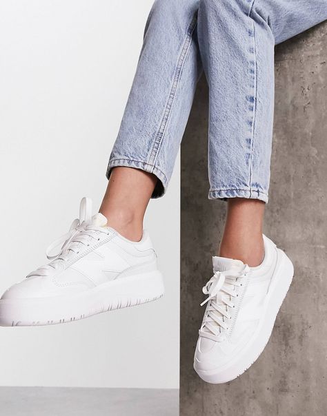 Sneakers Campaign, Dc Clothes, New Balance Ct302, Balance Branding, 2023 Summer Outfits, Balance Logo, White Platform Sneakers, New Balance White, Womens Trainers