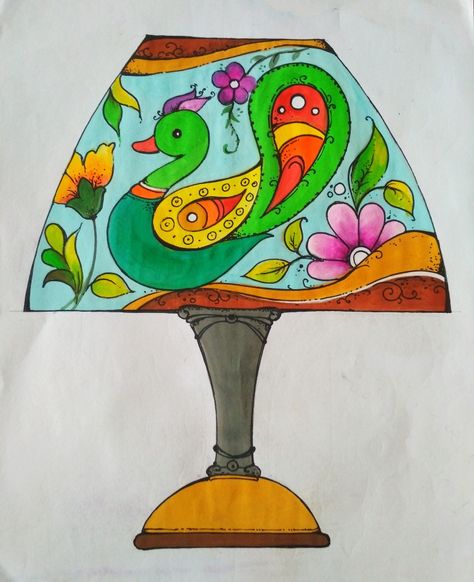 Drawing Ideas For Exam, Lamp Design Drawing For Intermediate, Memory Drawing For Intermediate Exam Topic, Design For Intermediate Exam, Table Lamp Drawing, Dumbo Drawing, Exam Drawing, Drawing Lamp, Intermediate Drawing