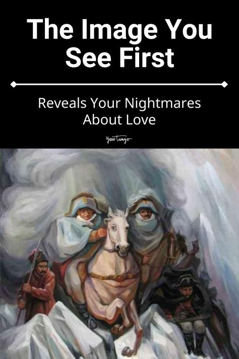 This Optical Illusions-Based Personality Test Reveals Your Most Deeply Hidden Nightmares About Falling In Love & Romantic Relationships - We all have our dreams and nightmares about dating, falling in love and being in romantic relationships, and this optical illusions-based personality test reveals the nightmare that secretly scares you most. Scary Optical Illusions, Love Is Scary, Personality Type Quiz, Optical Illusions Pictures, Illusion Pictures, People Figures, Dreams And Nightmares, Myers Briggs Type, Love Romantic