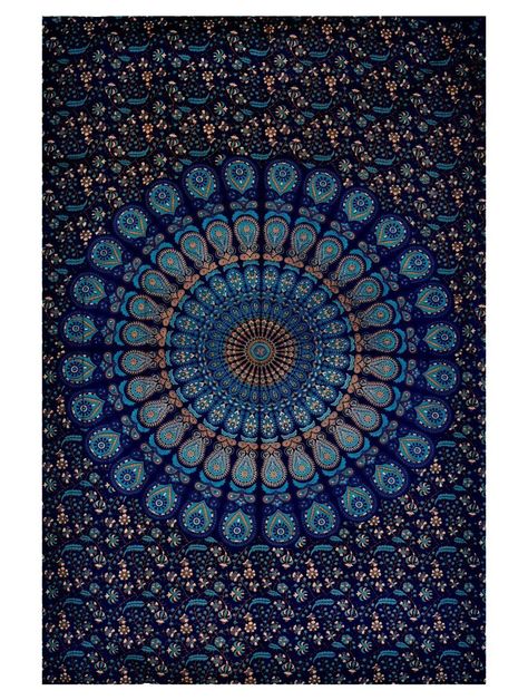 Blanket Wall, Hippie Bedding, Art Hippie, Hanging Beds, Bohemian Bedspread, Mandala Tapestries Wall Hangings, Blue Tapestry, Indian Tapestry, Mandala Wall Hanging