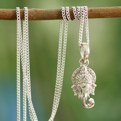 Sterling silver pendant necklace, 'Regal Ganesha'. Shop from #UNICEFMarket and help  #UNICEF save the lives of children around the world. Hindu Pendant, Hindu Jewelry, Om Pendant, An Elephant, Lord Ganesha, Sterling Silver Necklace Pendants, Silver Spring, Lovely Jewellery, Silver Pendant Necklace