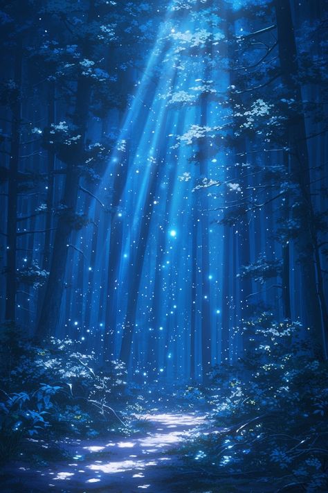 Blue Mystical Aesthetic, Dreamy Blue Aesthetic, Blue Fantasy Aesthetic, Blue Nature Wallpaper, Dream Realm, Dreamy Artwork, Pretty Phone Wallpaper, Fantasy Forest, Blue Forest