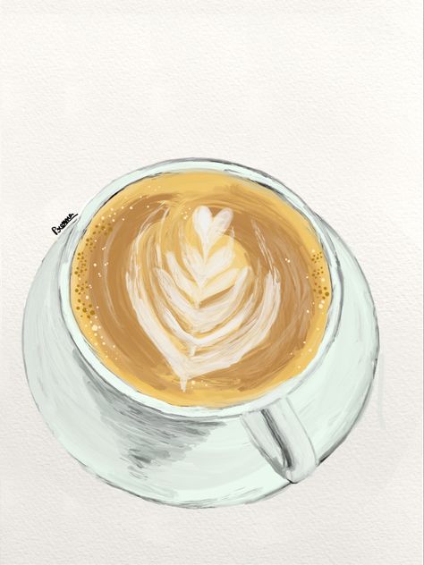 Coffee Art, Digital Illustration, Coffee Lover, Watercolor Paintings, Barware, Cafe, Paintings, Coffee, Quick Saves