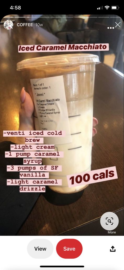 Low Calorie Iced Coffee, Starbucks Keto Drinks, Low Calorie Starbucks Drinks, Low Carb Starbucks Drinks, Minuman Starbucks, Low Carb Starbucks, Iced Caramel Macchiato, Cold Starbucks Drinks, Starbucks Drinks Diy