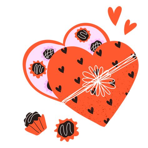 Chocolate Box Illustration, Chocolate Box Drawing, Box Of Chocolates Drawing, Chocolate Drawing, Doodle Box, Valentine Drawing, Chocolate Line, Valentine Doodle, Doodle Png