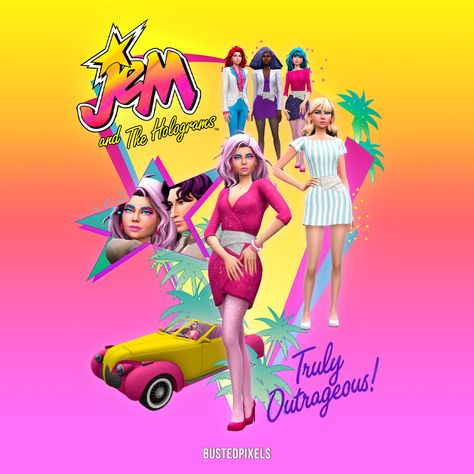 Sims 4 80s Cc, Sims 4 80s, Roller Skating Outfits, Sims 4 Decades Challenge, Sims 4 Game Mods, Neon Outfits, Jem And The Holograms, Sims 4 Dresses, Sims Four