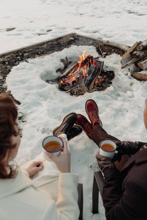 Camping Vibes, Winter Elopement, Winter Photoshoot, Winter Cabin, Winter Adventure, A Cup Of Coffee, Upstate New York, Winter Aesthetic, Slow Living