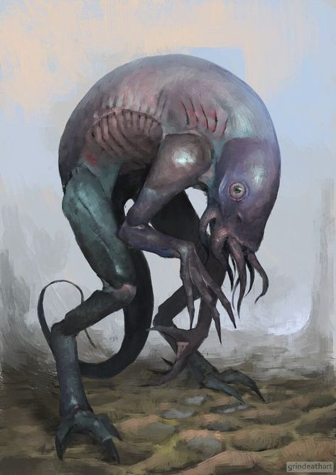 Oleg Bulakh, Speculative Biology, Creepy Monster, Humanoid Creatures, Fantasy Background, Creature Artwork, Horror Monsters, Cool Monsters, Cosmic Horror