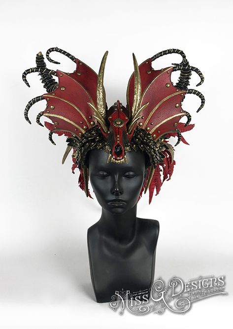 Dragon Headdress Headpiece by Miss G Designs. Dragon Horn Headpiece, Dragon Head Piece, Dragon Headress, Dragon Queen Costume, Dragon Headdress, Dragon Headpiece, Fantasy Headpieces, Horns Headpiece, Fantasy Headdress