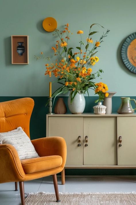 Looking to add a touch of fun and nostalgic vibe to your home? Check out these 60s retro room decor ideas that will make your space groovy in no time! Explore fun color palettes, funky patterns, and creative decorations to channel the 1960s spirit. From mod furniture choices to eclectic wall art, get inspired to transform your room into a blast from the past. Whether you want subtle hints of the era or a full-on throwback, these tips will help you create a charming and cozy 60s-inspired haven. 60s Wall Decor, Mid Century Inspiration, 1960s Interior Design Mid Century, Funky Home Office Design, Retro Wall Colors, 1960s Home Interior, Mid-century Modern Apartment Decor Ideas, Retro Home Aesthetic, Retro Home Decor 1950s