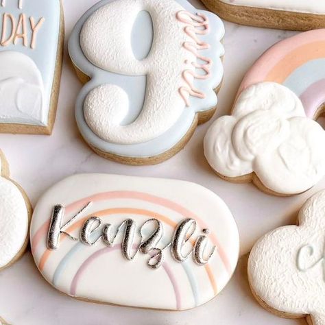 Custom Cookie Artist - Omaha/Ft.Calhoun on Instagram: "On Cloud Nine ☁️ long oval @maisonscustomcutters arch @kaleidacuts cloud @charlson_cookieco 9 @oquirrhmtncookies #cookiedecorator #cookier #nebraska #harvestcookieco #omahanebraska #omahaeats #omahabakery #omahacookies #customcookies #desinercookies #talentedcookiers #cookiesofinstagram #cookiegram #cookieart #royalicingcookies #royalicing #decoratedsugarcookies #fortcalhoun #cookieartist #talentedcookiers #oncloudnine #oncloud9 #onclou On Cloud 9 Birthday Cookies, Cloud 9 Cookies Decorated, Cloud 9 Birthday Cookies, On Cloud 9 Cookies, Cloud 9 Cookies, Cloud 9 Birthday Cake, Cloud Sugar Cookies, Cloud 9 Birthday, Cloud Cookies