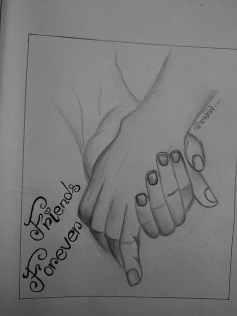 Pencil sektch Drawing easy draw Happy Friendship Day Drawing, Friendship Drawing Ideas, Friendship Drawings Sketches, Friendship Day Drawing, V Letter Images, Friendship Day Special, Cross Drawing, Pencil Sketches Easy, Girly Swag