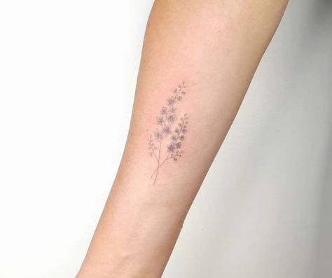 larkspur tattoo Delphinium Tattoo, Larkspur Flower Tattoos, Flower Wrist Tattoo, Bluebonnet Tattoo, Larkspur Tattoo, Gladiolus Tattoo, Water Lily Tattoos, Daffodil Tattoo, Larkspur Flower